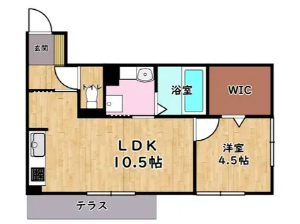 エスポワール(1LDK/1階)の間取り写真
