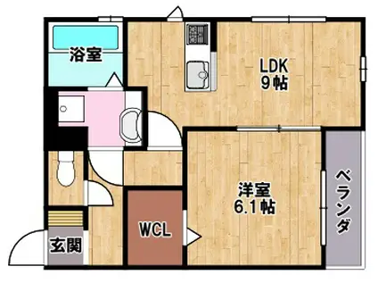 アークステージ(1LDK/2階)の間取り写真