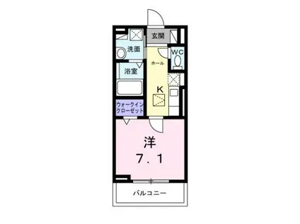 ベルジェ(1K/1階)の間取り写真