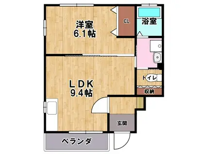 288GTO(1LDK/1階)の間取り写真