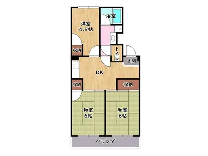 メゾンド後三条(3DK/3階)の間取り写真