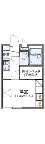 レオパレスBRIGHTON宮司(1K/1階)の間取り写真