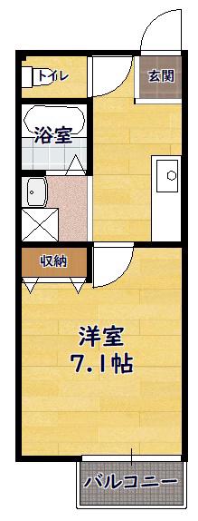 HOUSE I ROKUBANKAN(1K/1階)の間取り写真