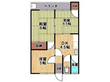 サープラス壱番館(3DK/2階)の間取り写真