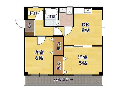 第8サンコーポ森脇2号館(2DK/2階)の間取り写真