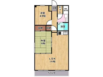 メゾンあおき(2LDK/2階)の間取り写真
