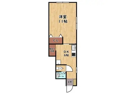 南呉服アパート(1DK/1階)の間取り写真