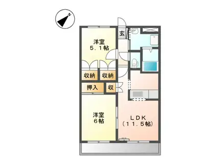 レジェンド(2LDK/2階)の間取り写真