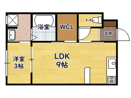 MLIF列見(1LDK/2階)の間取り写真