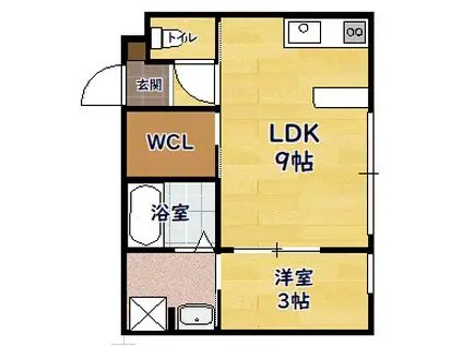 MLIF列見(1LDK/2階)の間取り写真