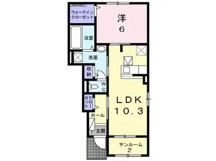 ジャスパーEX・Ⅰ(1LDK/1階)の間取り写真