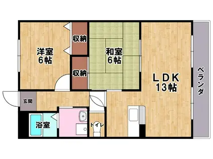 エリタージュ(2LDK/3階)の間取り写真