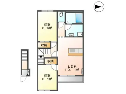 フィールドルミナスⅡ(2LDK/2階)の間取り写真