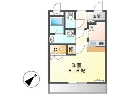 ムリノアヴェント(1K/1階)の間取り写真