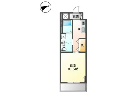 FELICHE・GARDEN(1K/2階)の間取り写真