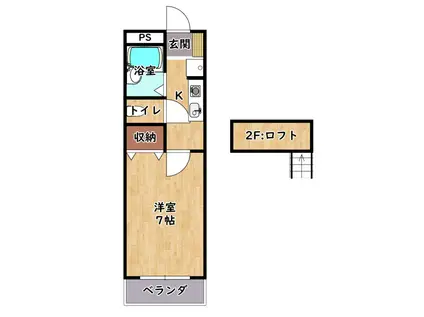 EXCELハイツ五番館(1K/2階)の間取り写真