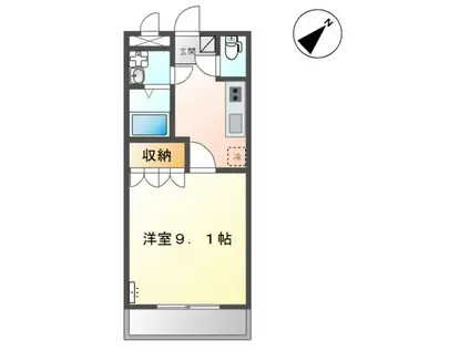シャルムスクエア(1K/2階)の間取り写真
