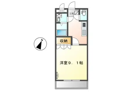 マコズ・アベニュー(1K/1階)の間取り写真