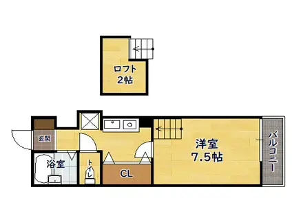 CENTURY ONE(1K/1階)の間取り写真