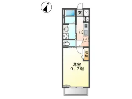 カンパニュラ(1K/2階)の間取り写真