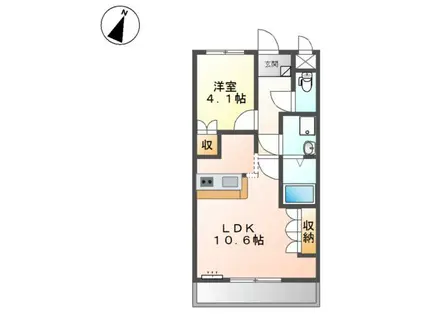 ボヌール・エスパースⅡ(1LDK/2階)の間取り写真