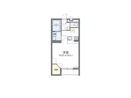 レオパレスルミナス(1K/1階)の間取り写真