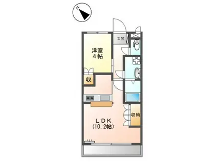 シャトーグランツァ(1LDK/1階)の間取り写真