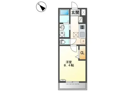 サブリエ平田(1K/1階)の間取り写真