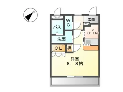 ムリノアヴェント(1K/1階)の間取り写真