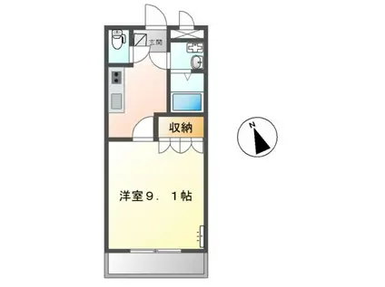 マコズ・アベニュー(1K/1階)の間取り写真