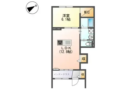 メゾン ベイリーフ(1LDK/1階)の間取り写真