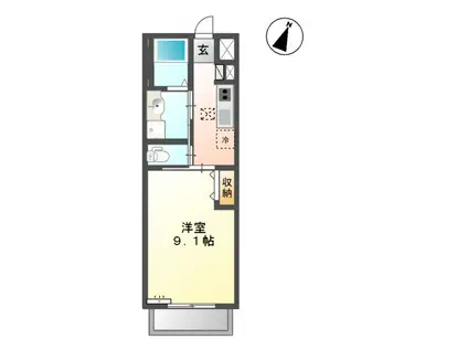 LA PROSPERITE(1K/1階)の間取り写真