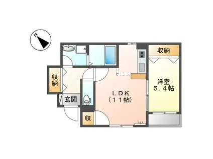 PIANO ROLL野瀬(1LDK/1階)の間取り写真