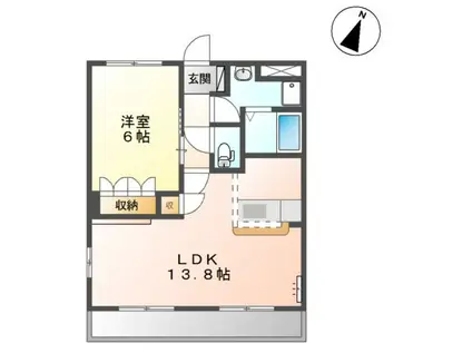 エリートメゾン(1LDK/1階)の間取り写真