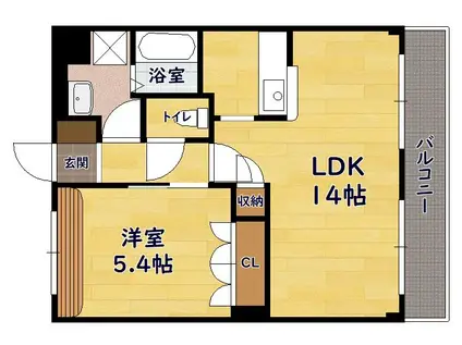 クオリティ パレス(1LDK/2階)の間取り写真