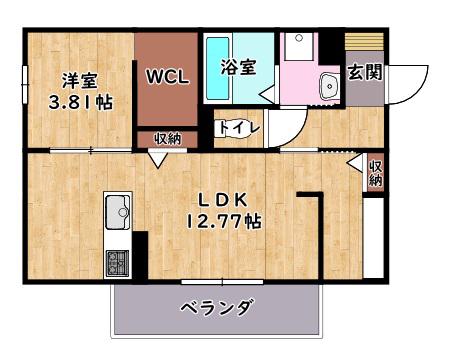 アルモニー彦根(1LDK/3階)の間取り写真