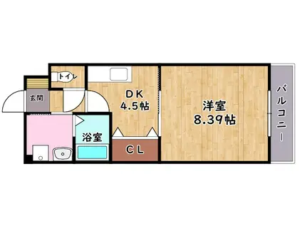 VILLA・FIORE(1DK/1階)の間取り写真