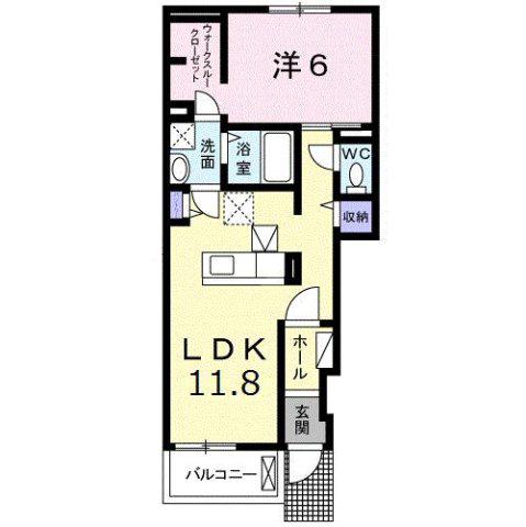 エバーエポック(1LDK/1階)の間取り写真