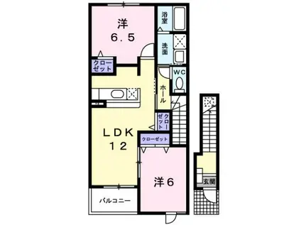 ライブウィル(2LDK/2階)の間取り写真