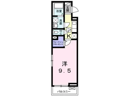 シュエット(1K/1階)の間取り写真