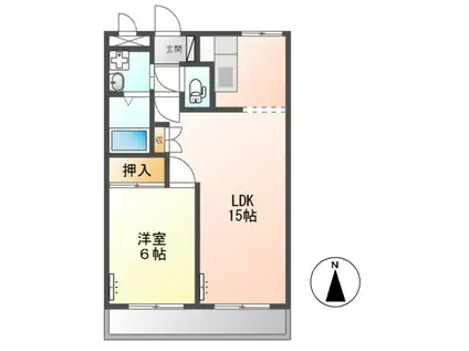 サン・レジデンス(1LDK/2階)の間取り写真