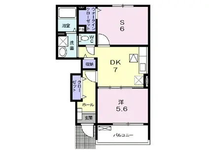 グリシーヌ アビテ(1SDK/1階)の間取り写真