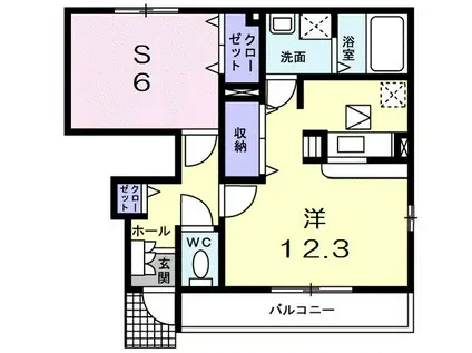 ポラリス(ワンルーム/1階)の間取り写真