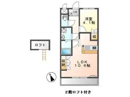 シャルマンコート2番館(1LDK/2階)の間取り写真