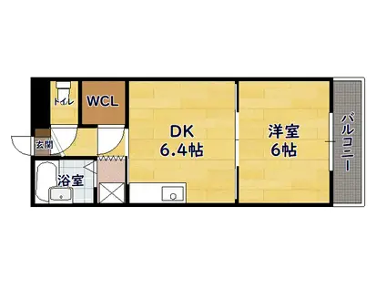 RFマンション園(1DK/3階)の間取り写真