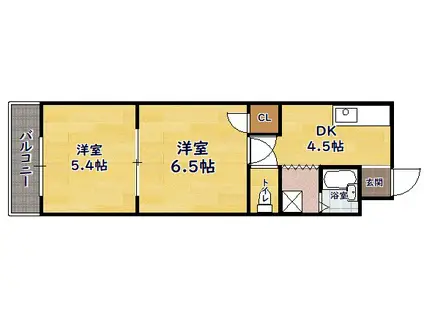 セイコーズマンション末広(2DK/1階)の間取り写真
