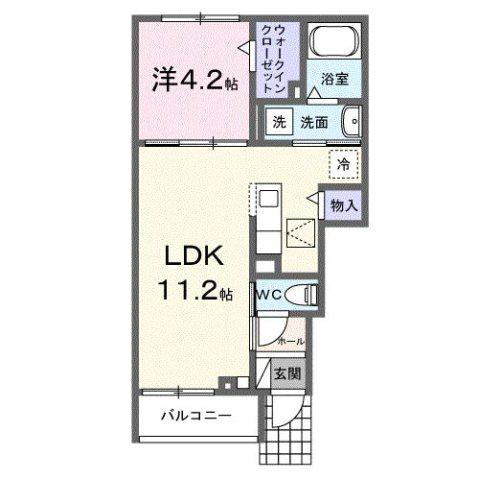 セレスティアⅠ(1LDK/1階)の間取り写真