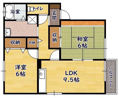 エクセル(2LDK/1階)の間取り写真