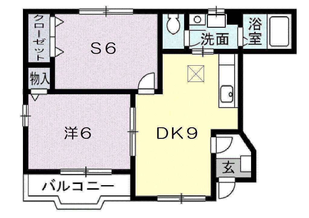 カーサ セレーノ(1SDK/1階)の間取り写真