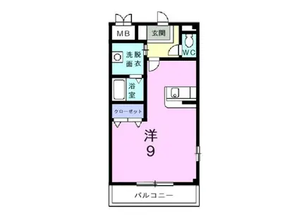 ベルメゾン(1K/2階)の間取り写真